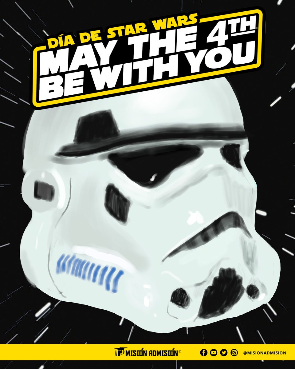 MisionAdmision's tweet photo. #Efeméride 

The Force is strong today. ☄️

Algunos tiempos son más difíciles que otros. Hoy más que nunca, permanezcamos en el lado luminoso de la Fuerza. Feliz día de #StarWars!
 #MayTheFourthBeWithYou https://t.co/QJlAT2c641
