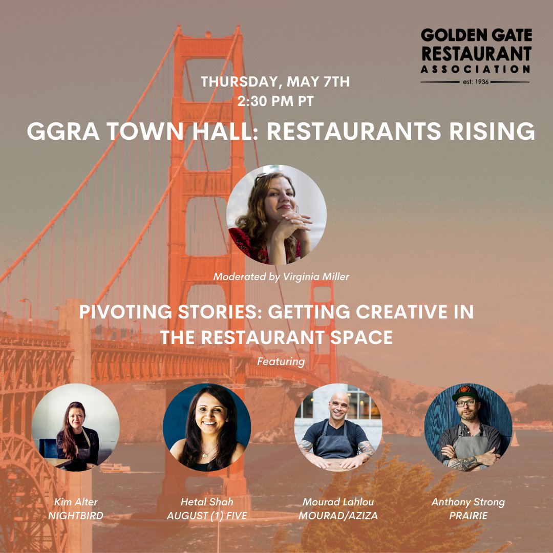 GGRASF's tweet photo. Announcing our new webinar, GGRA Town Hall: Restaurants Rising! Our first episode, Pivoting Stories: Getting Creative in the Restaurant Space. #GGRARestaurantsRising
Register here:
https://t.co/4jsqQJwO66 https://t.co/bClFn7MZcp