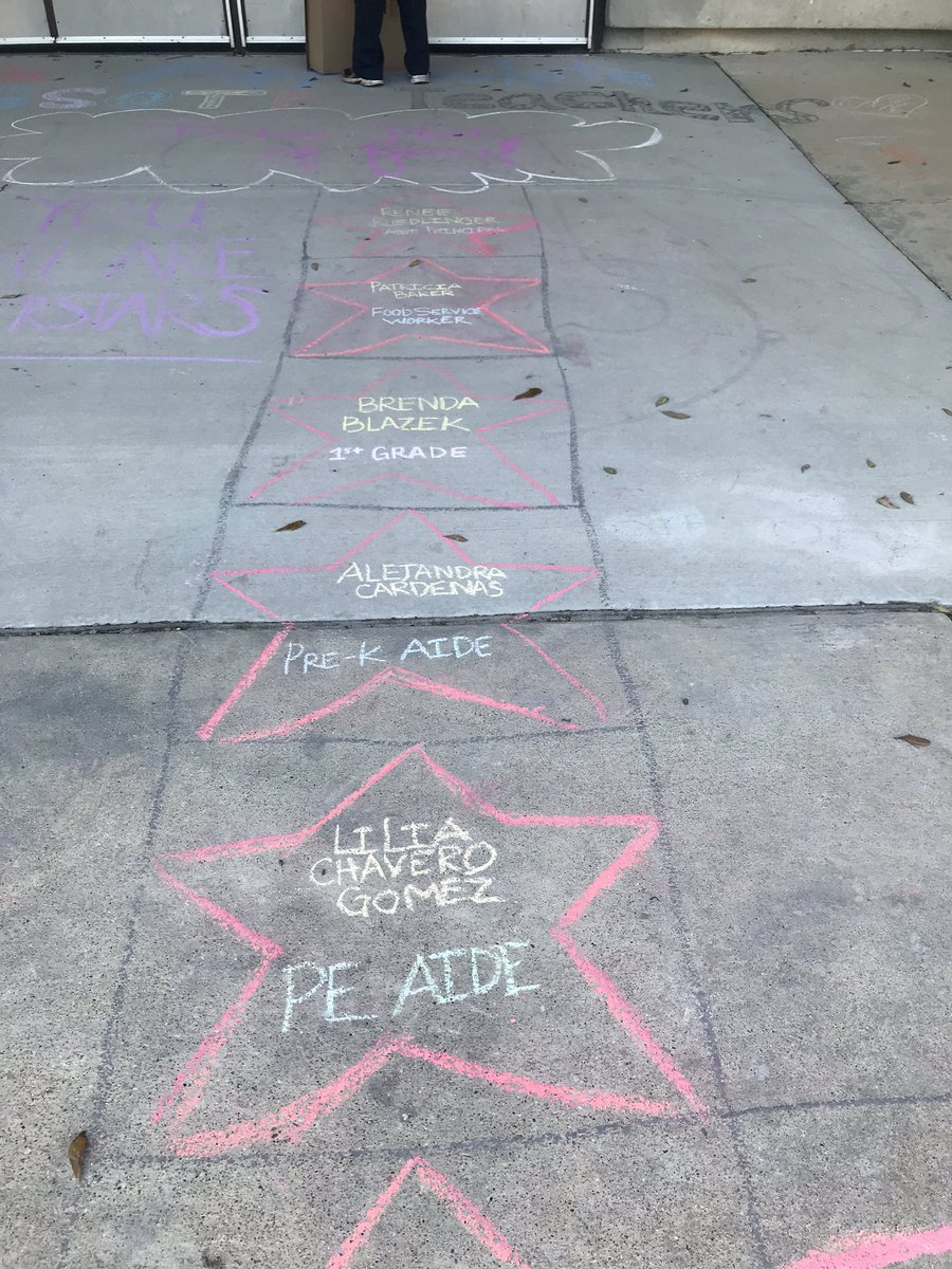 RRuedlinger's tweet photo. We have the best parents, love the teacher walk of fame they created!  Great surprise and start to teacher appreciation week for our hard working teachers ❤️#GSOTP https://t.co/kUSMGYIVRX