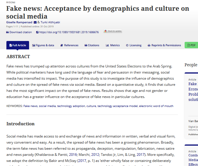 JITP_APSA's tweet photo. Want to escape the real news & read about some #FakeNews? Drs. @GiselleUni & Althiyabi discuss who is most influenced by fake news https://t.co/U5PPoK0PxZ @Flinders
#fake #MediaWatch #socialmedia @apsa_itp @tandfnewsroom @laurencopeland0 @townert @jason_gainous @poli_com #jitp https://t.co/nt84jP4XhQ