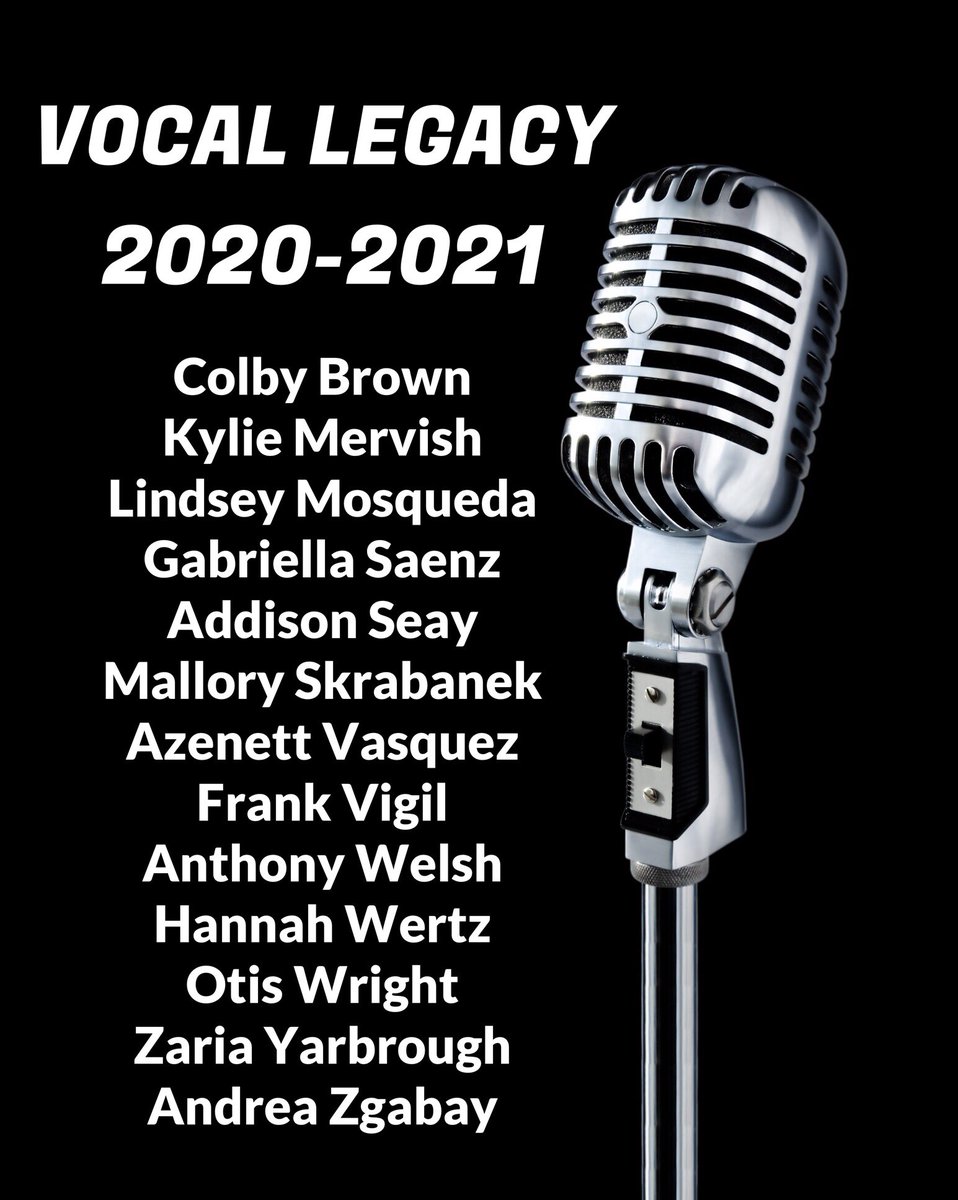 Introducing the 2020-2021 
<a href="/Vocal_Legacy/">Vocal Legacy</a> members!!! Congratulations!!! <a href="/LaneBuban/">Bryan High School</a> <a href="/BryanISD/">Bryan ISD</a> <a href="/bhsnorseman/">Bryan High Norseman</a>