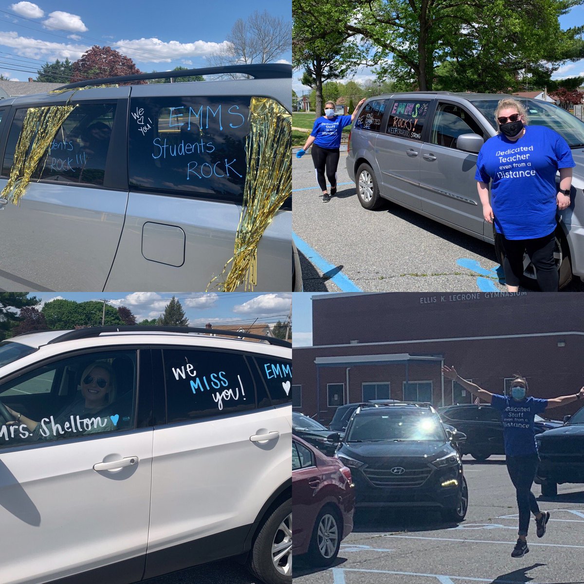 EMMScrusaders's tweet photo. Meredith Families, if you missed our car parade today here are a few pictures. We will be back at it Wednesday and Friday, check your email and schoology for locations! Shout to @kocounselor for organizing everything! #wemissyouguys #rockingremotelearning https://t.co/sPKG8vKmhW