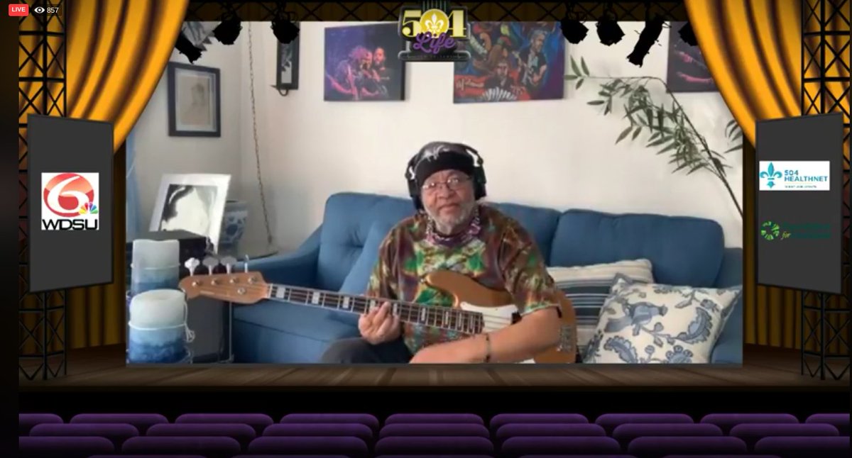 We're #live with George Porter Jr. for <a href="/504LIFEstream/">504LIFEstream</a> raising money for #COVIDー19 personal protective equipment for New Orleans medical workers and first responders! Watch now: bit.ly/504LIFEStreamJ…