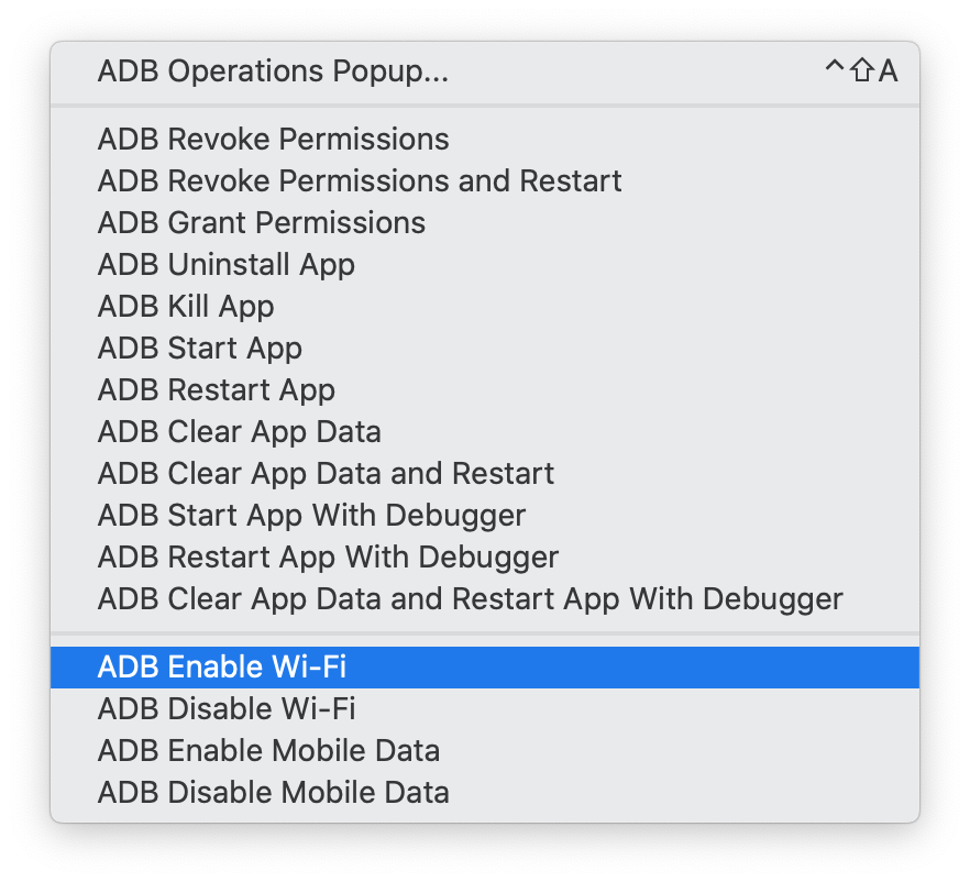 pbreault's tweet photo. ADB Idea 1.6.0 is out with two new fancy commands to toggle wi-fi and mobile data. You can thank @_tiwiz  for this contribution! Also fixes compatibility with the current Android Studio 4.1 alpha. Available in a plugin repository near you. https://t.co/bgvxiBBTOn