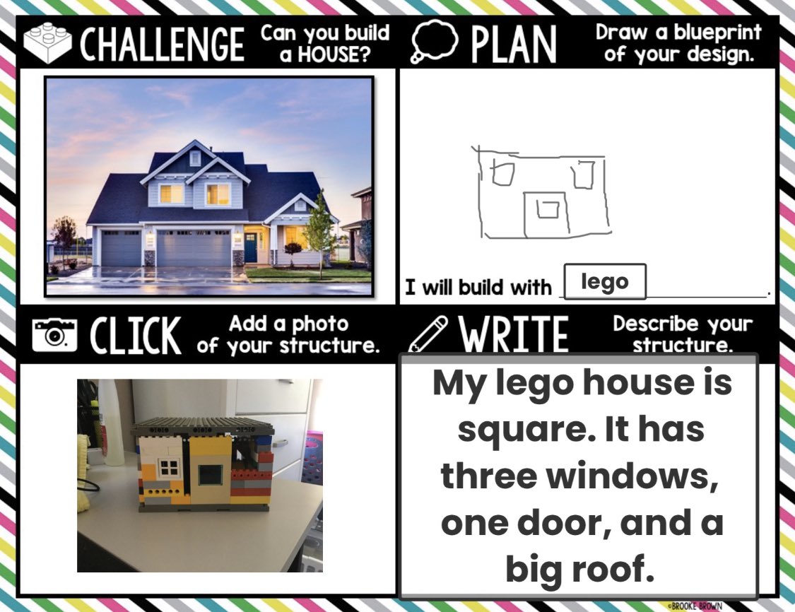 KStrelick2's tweet photo. We started virtual #STEMBins today and I am so blown away at the results!! Look how amazing these kiddos did! 🤩 Thank you @brookebrownTOTB for this awesome resource! #Hand2Mind #BCSconnectED #BerkCoSchoolsWV #RemoteLearning #MarlowePride https://t.co/pS3SMTbzAD