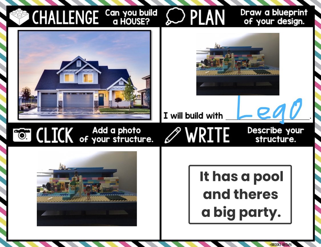 KStrelick2's tweet photo. We started virtual #STEMBins today and I am so blown away at the results!! Look how amazing these kiddos did! 🤩 Thank you @brookebrownTOTB for this awesome resource! #Hand2Mind #BCSconnectED #BerkCoSchoolsWV #RemoteLearning #MarlowePride https://t.co/pS3SMTbzAD