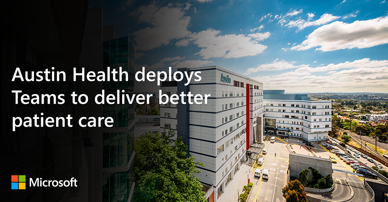 MicrosoftANZ's tweet photo. To support social distancing, @Austin_Health is using Teams to conduct virtual ward counts and Personal Protective Equipment training. Learn more: https://t.co/M0QS7oTu6b