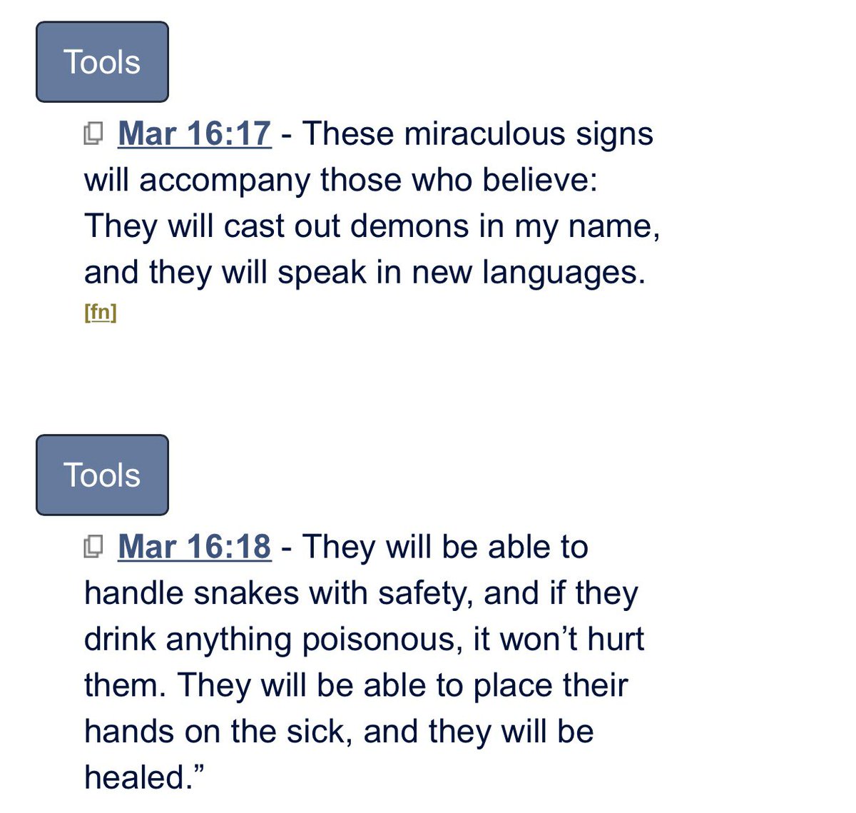 mezzeey's tweet photo. Those who believe in Jesus should be able to do all these things mentioned below. I found a lot of Christians that don’t know nothing about casting out demons or even believe in speaking in tongues. Oh it’s not 4 today. 🤧 What Bible are you so called Christians are reading? 🧐🤔 https://t.co/9eS2GLC5Bc