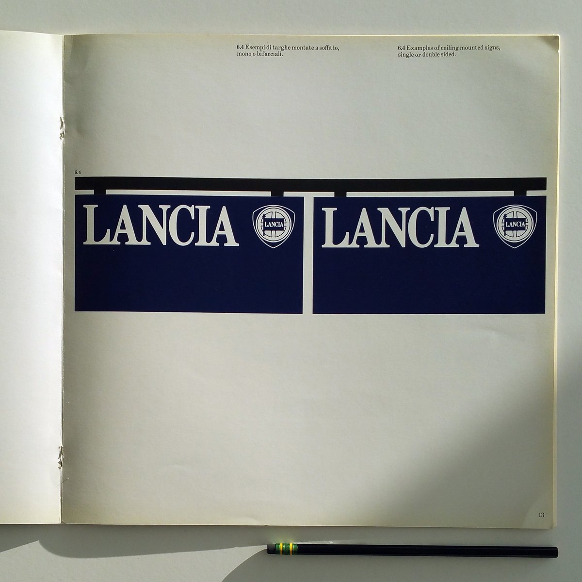 VignelliCenter's tweet photo. It's #ManualsMonday! Each Monday a #StandardsManual excerpt from the #archives! Graphics Standards Manual, Part 4 of 4 vols. for @LanciaAuto, 1978. #Vignelli #DesignArchives #design More: https://t.co/4OBH6cXXtq https://t.co/VmX54S2vTB