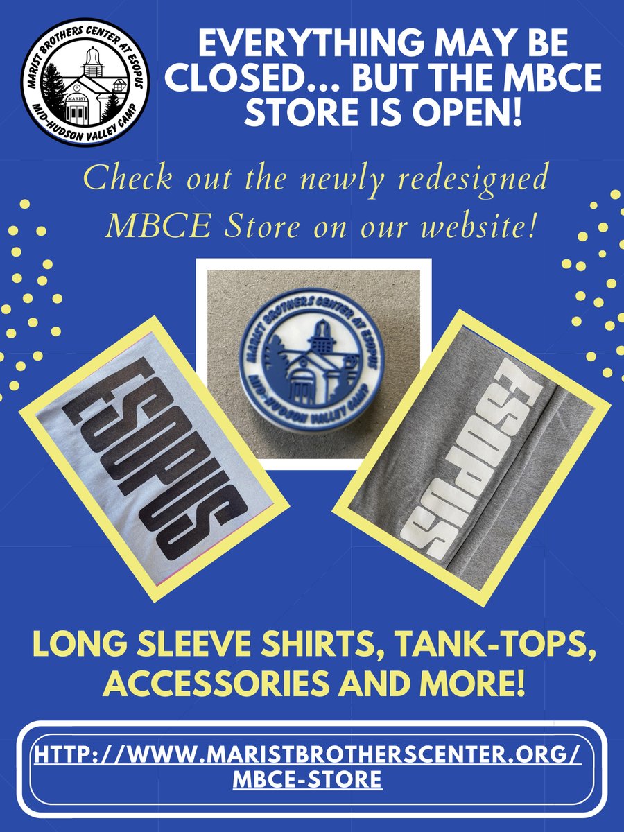 Quarantine got you down? Pick yourself up with a little piece of #Esopus! Today we launched our NEW ONLINE STORE! Check out our website to shop: maristbrotherscenter.org