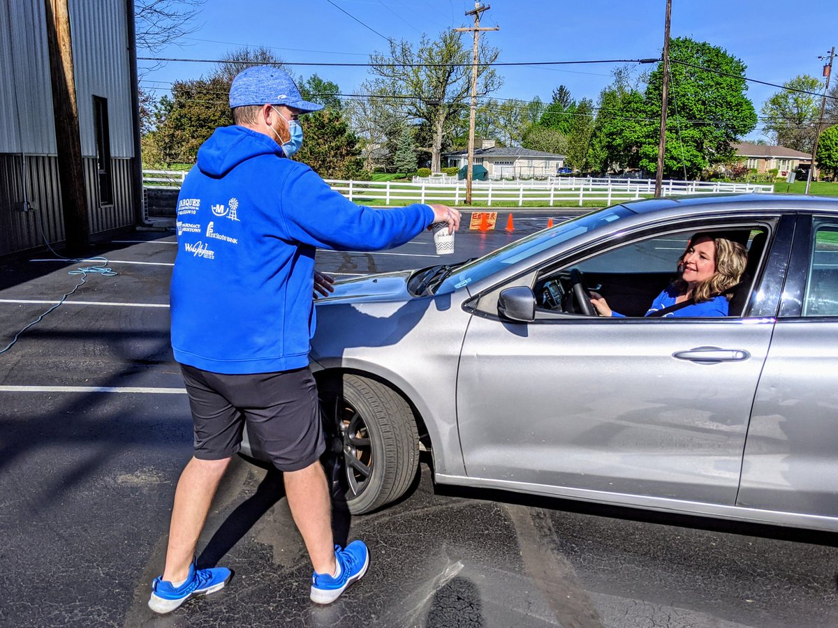 WCHCS's tweet photo. To say thanks, the WCHCS admin team set up a drive-thru and served all of our staff members a fresh donut and coffee to start off their week. Although we have been meeting regularly in virtual conferences, it was nice to see our teachers and staff members in person for a moment! https://t.co/BRAY0air2a