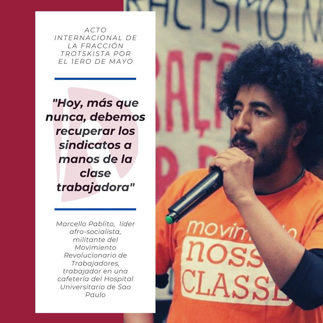 LID_Chile's tweet photo. ✊✊Marcello Pablito, dirigente del MRT y líder afro socialista en Brasil, hizo un llamado en el Acto Internacional este #1demayo a que los trabajadores deben tomar el poder político para derrotar a la burguesía y construir una nueva sociedad 📢 #Brasil #Bolsonaro #LuchaAfro https://t.co/JkMp7yFVYF