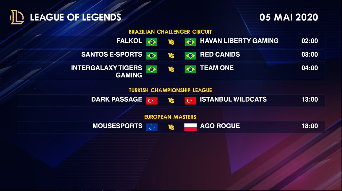 IMP_LOLegends's tweet photo. Programme League of Legends du 5 mai 2020👇 https://t.co/R7b1zPtO0Z