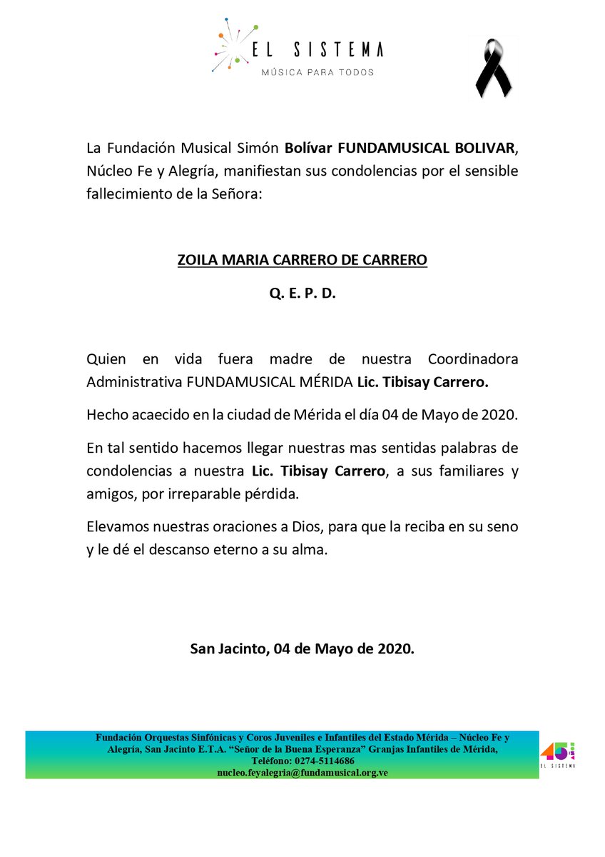 Nuestra mas sentidas palabras de condolencia... Paz a sus restos...