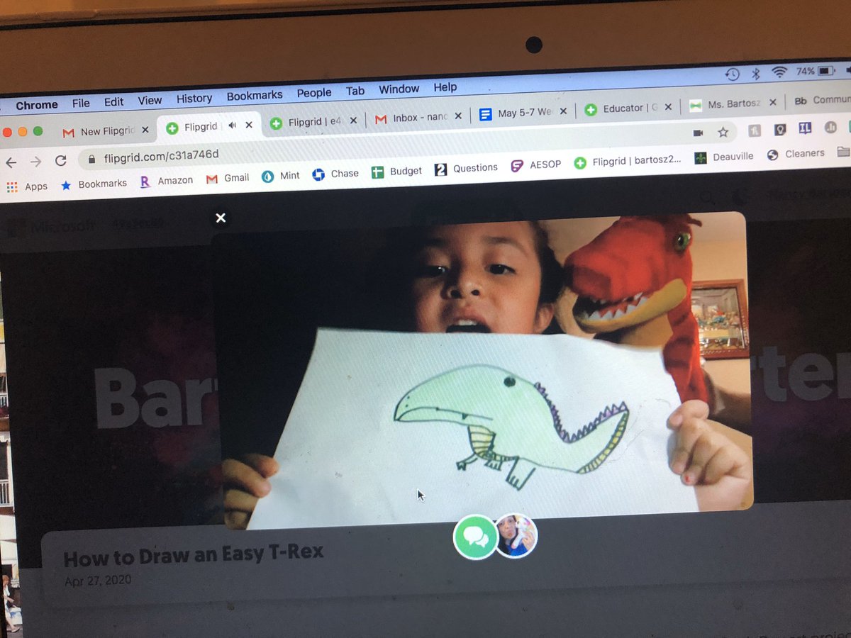 Watch out! There is a dinosaur on your FlipGrid! #millerinspires