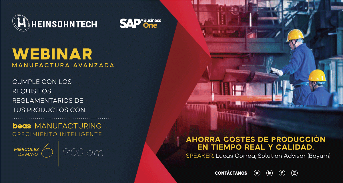 HeinsohnEcuador's tweet photo. ¡Crecimiento inteligente para las pymes!
Se parte de nuestro webinar sobre manufactura avanzada para potenciar la producción de tu empresa y asegurar la calidad de sus procesos junto a #BeasManufacturing.
Inscríbete aquí: https://t.co/WJSVkZkYra
#GrupoHeinsohn #HeinsohnEnCasa https://t.co/HUXTPDEsys