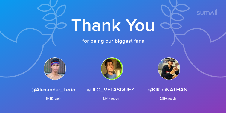 tenortwooooo's tweet photo. Our biggest fans this week: Alexander_Lerio, JLO_VELASQUEZ, KIKIniNATHAN. Thank you! via https://t.co/vxM1BTLD4P https://t.co/kmgFakYdrq