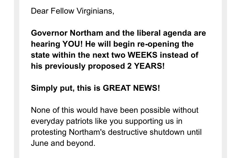 jasonkenney's tweet photo. I’m sorry, Senator Chase, was it two years or until June?

Also, the number of Virginians who have died of COVID has more than DOUBLED in the last two weeks. 

But, yes, you can claim that you owned the libs so you could get your nails did. https://t.co/mrzRwCds6P