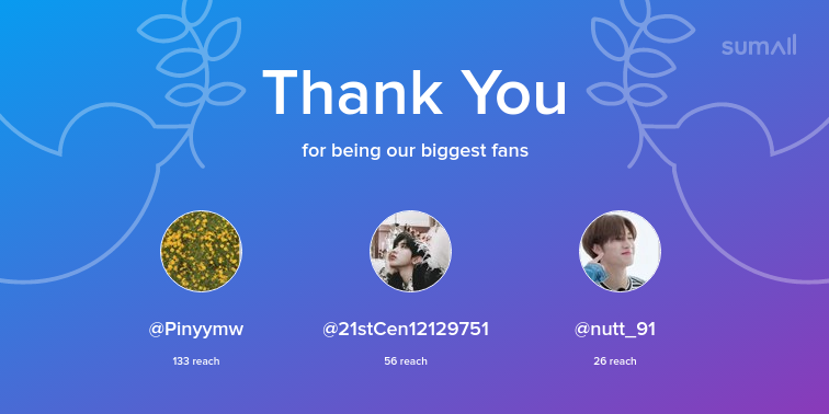 aininepercent's tweet photo. Our biggest fans this week: Pinyymw, 21stCen12129751, nutt_91. Thank you! via https://t.co/bzkBZZbgtM https://t.co/33ottom1mK