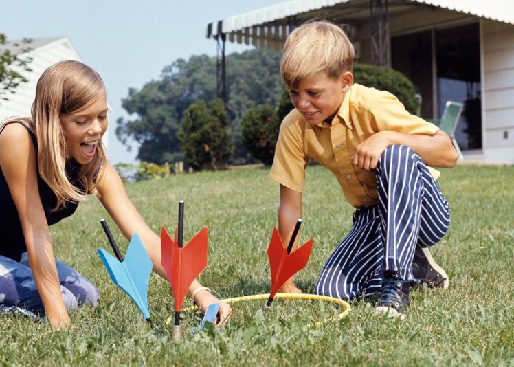 Super70sSports's tweet photo. “Where are the other darts?"

"Well, I think there's still a red one in Jimmy's forehead but he went running around the house screaming." https://t.co/89kU3Edqmt