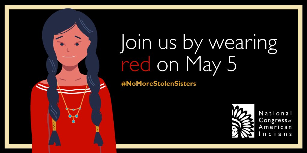 NCAI1944's tweet photo. The murder rate of Native women is 10x the national average on some reservations. �Their disappearances/murders are often connected to domestic violence/sexual assault. Join us in wearing red tomorrow. #MMIWGActionNow #NoMoreStolenSisters #MMIWG https://t.co/XJpTwOHdFg