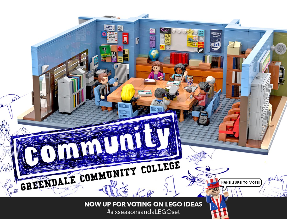 I designed a new LEGO Ideas set, and it's based on the show Community! There's a TON of easter eggs in this. If it gets 10k votes from fans, LEGO will consider producing it as a real set. Please do check it out and vote: ideas.lego.com/projects/1e2c3… <a href="/YNB/">yvette nicole brown</a> <a href="/dannypudi/">Danny Pudi</a> <a href="/joelmchale/">Joel McHale</a>