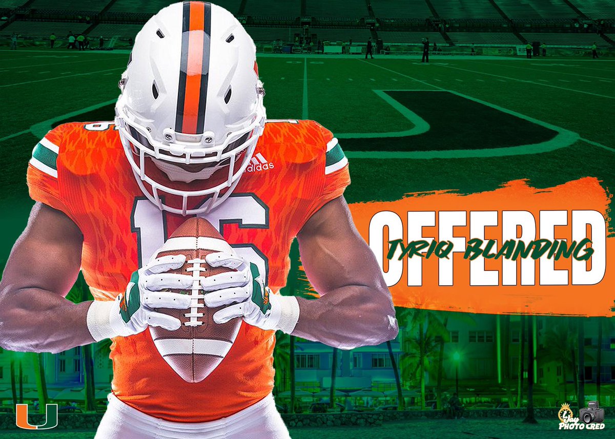 Tyriq58's tweet photo. Blessed to receive an offer from the University of Miami Hurricanes ππΏππΏππΏ
@CoachEugene10 @second2nonej @jaynycbee @CoachPatke @Harlem__Jets https://t.co/YleDeonqK9