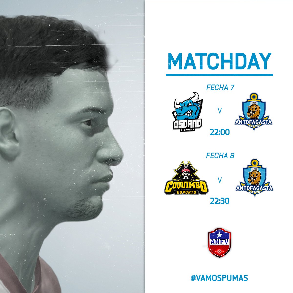 ¡Sí sí sí sí! Hoy es día de partido 🤩
.
.
Nuestros #PumaGamers volverán a rugir esta noche en el Torneo #ANFV 🤯
.
.
A cuidar el invicto, que vamos a por todas 🎮💙

#CDAeSports