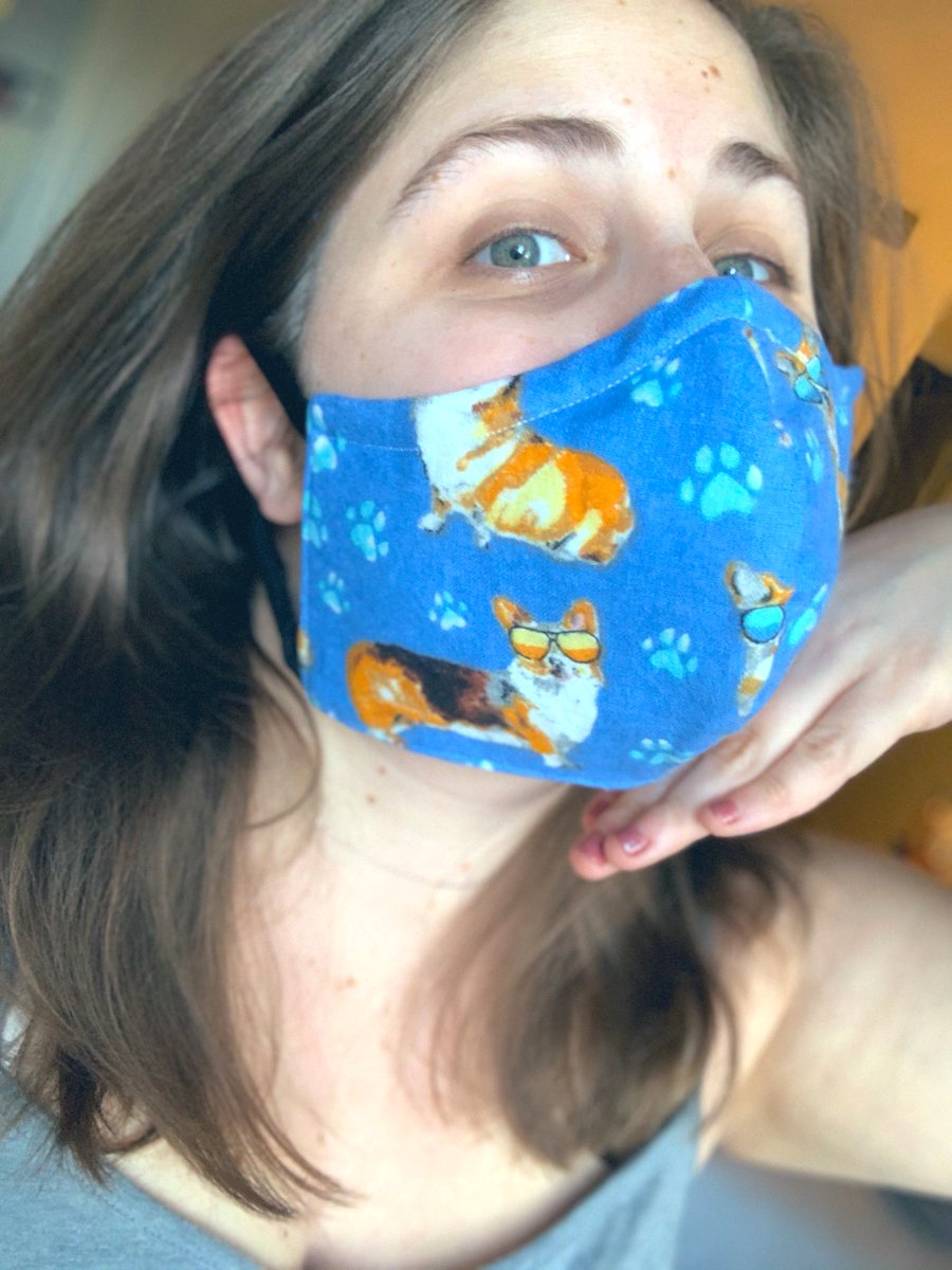 MissPTweets213's tweet photo. I have the best mom EVER! Sent me a face mask with corgis wearing sunglasses 😍😍😍😍😍 #quarantineinstyle https://t.co/uQOZw2vpx5