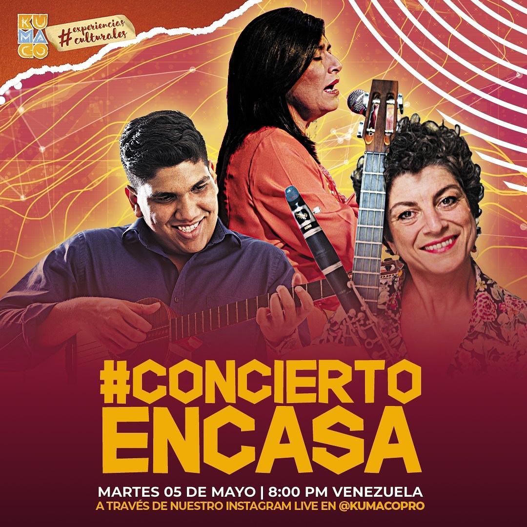 CaracasPhoto's tweet photo. Este martes 05 de mayo, a las 8:00pm una nueva edición de #ConciertoEnCasa, organizado por @kumacopro, con la presencia también de @hector4medina y @huguettecontra  @EmmanuelleSaby 😊 🎶🇻🇪🇨🇵 Nos vemos en la cuenta de @kumacopro por la transmisión en vivo! https://t.co/FFnvvCmMS6