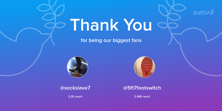 CashmasterJ6's tweet photo. Our biggest fans this week: sockslave7, 5ft7footswitch. Thank you! via https://t.co/RByDPm8Yjq https://t.co/iVLyyDkaAQ