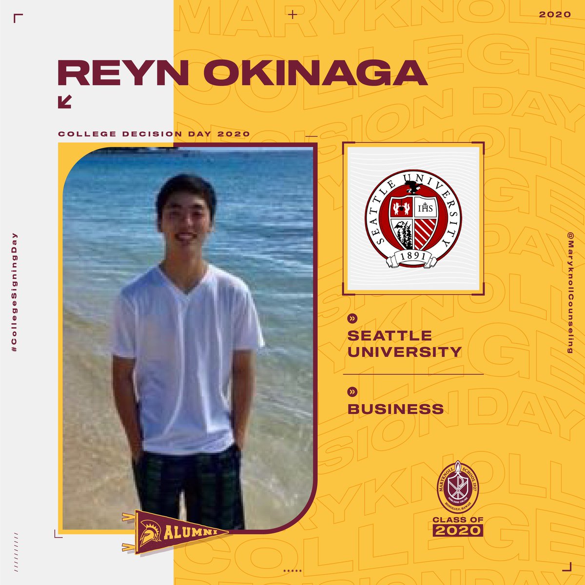 MaryknollCG's tweet photo. @bettermakeroom for Reyn @seattleu 

We are so proud of you and cannot wait to see how you make your mark on this world.

#spartanstrong #mymaryknollexperience 
#maryknollalumni #maryknollcg #collegesigningday #reachhigher https://t.co/7xfzPlbJUB