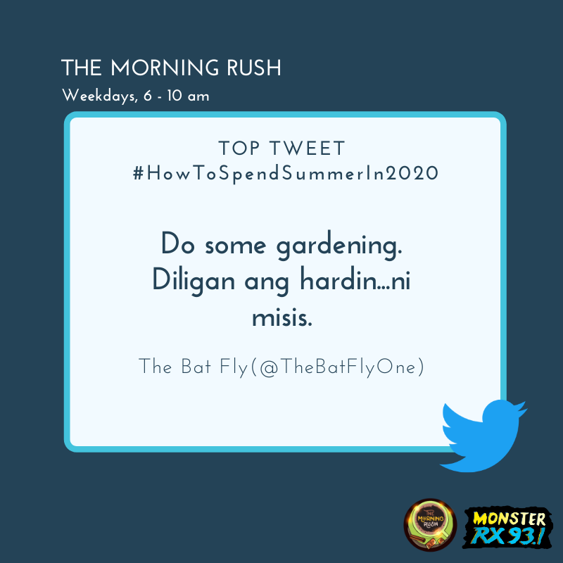 RX931's tweet photo. #HowToSpendSummerIn2020 from @TheBatFlyOne
#TheMorningRush #Quaran10 https://t.co/OVqTxE8syM