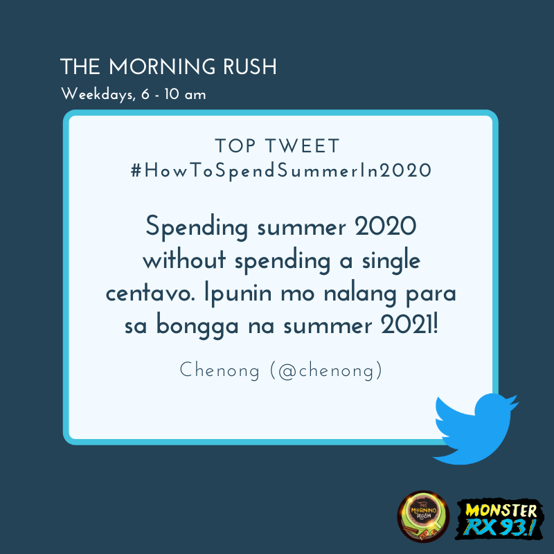RX931's tweet photo. #HowToSpendSummerIn2020 from @chenong
#TheMorningRush #Quaran10 https://t.co/IDNwdBtVqb