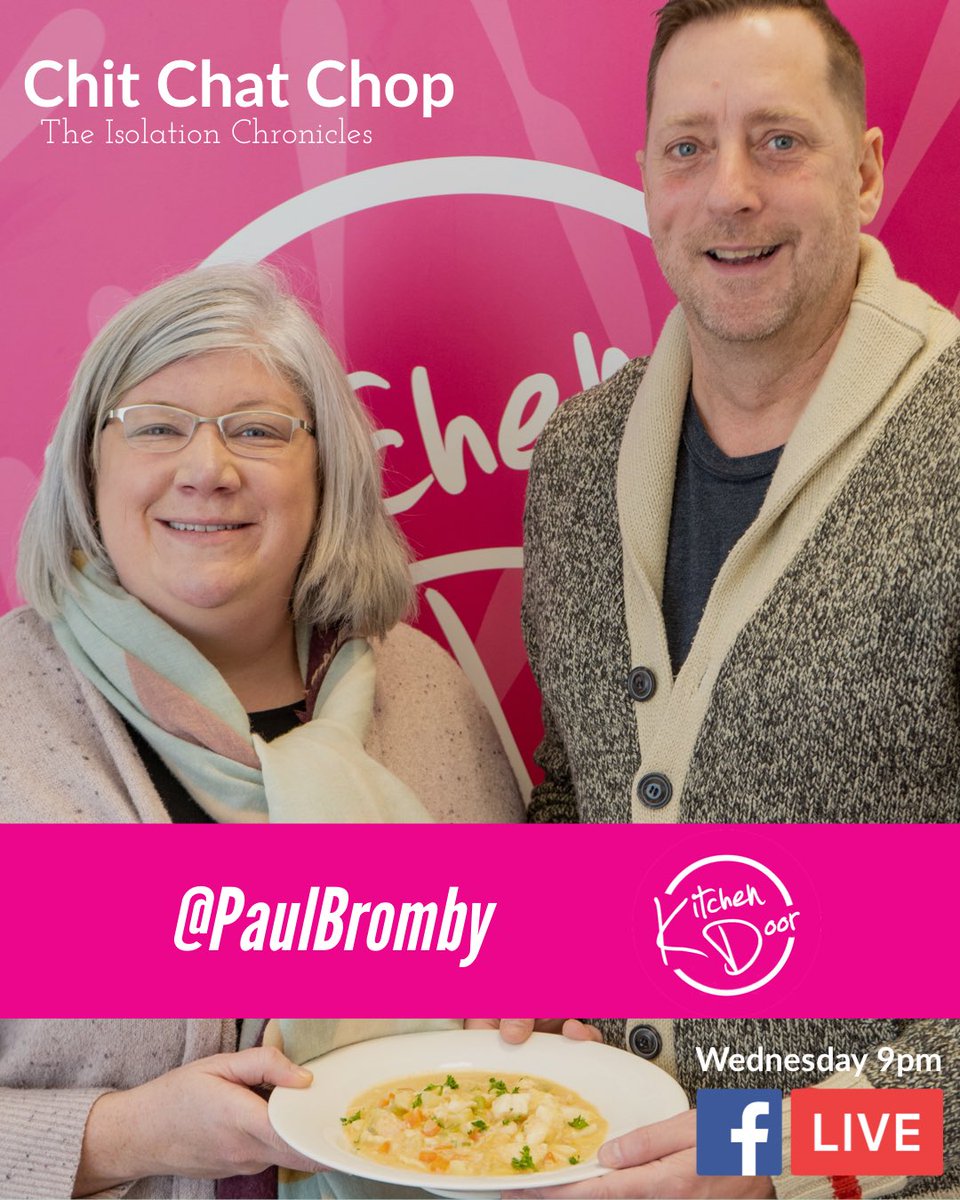 kitchendoorfood's tweet photo. This week on #ChitChatChop
The Isolation Chronicles
Itโs our friend @PaulBromby . Last time he visited he shared with us his love for the microwave, to Pattyโs dismay. So we are checking on him to see if he needs help plugging his stove in during these times ๐
See you then! https://t.co/tucLFTad3C