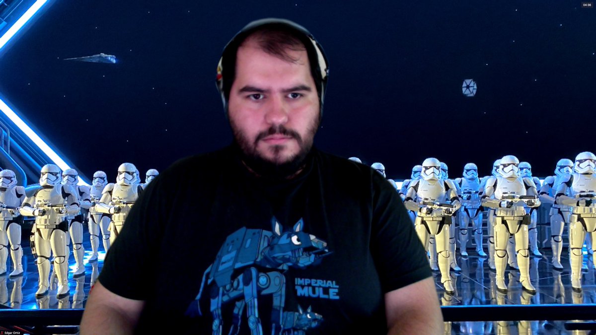 ehog's tweet photo. #MayThe4th appropriate Work attire and Zoom Background @MuleSoft #RunWithTheMules #ImperialMule #StarWarsDay https://t.co/DtjbHCG3DP