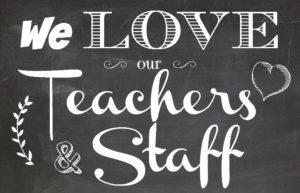 Happy teacher/staff appreciation week!! The Waxpool community is SO lucky to have our amazing teachers and staff! Thank you for all you do! 💙🧡 @WaxpoolES #TeacherAppreciationWeek2020 #piranhapride #WELoveOurTeachers