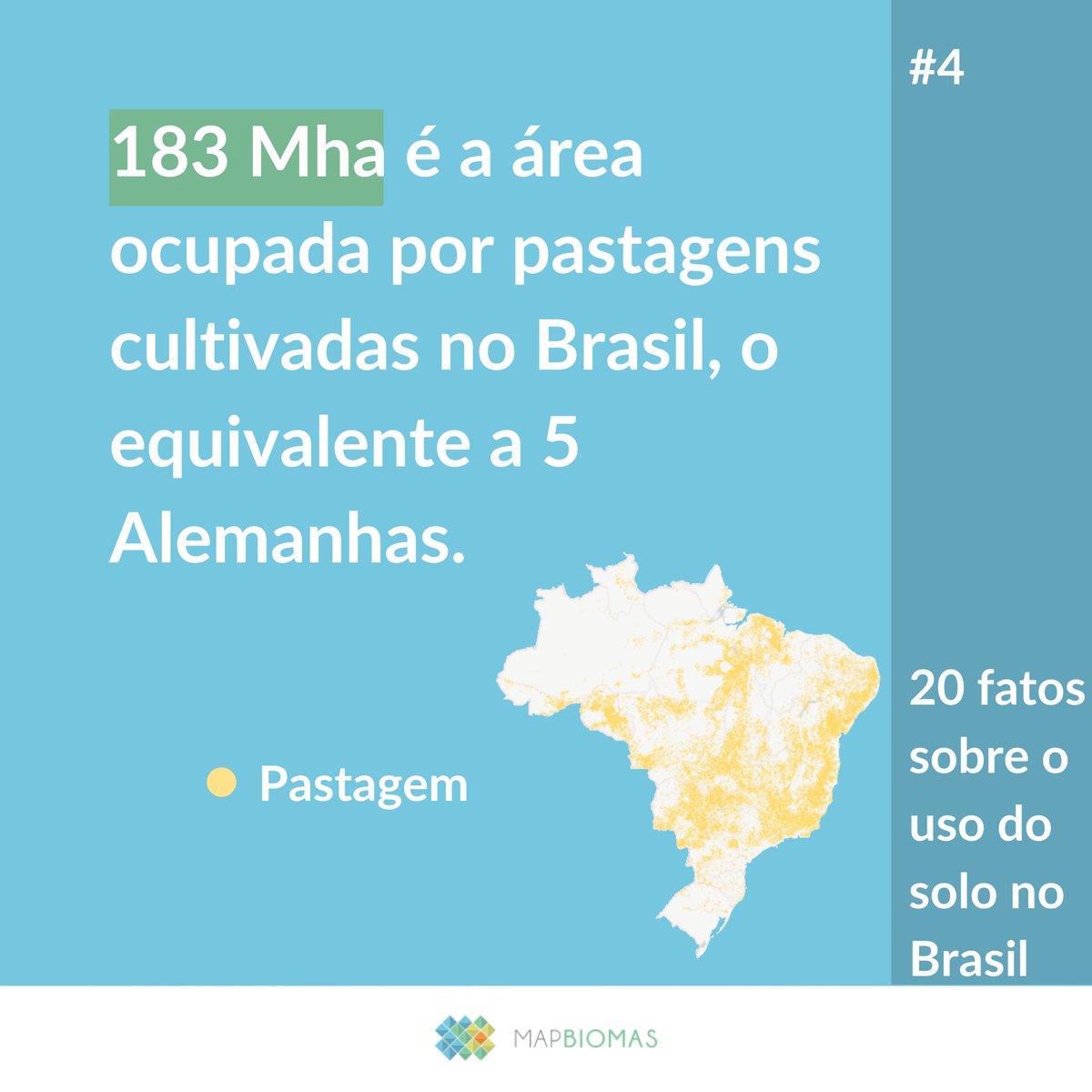 183 Mha é a área ocupada por pastagens cultivadas no Brasil, o equivalente a 5 Alemanhas