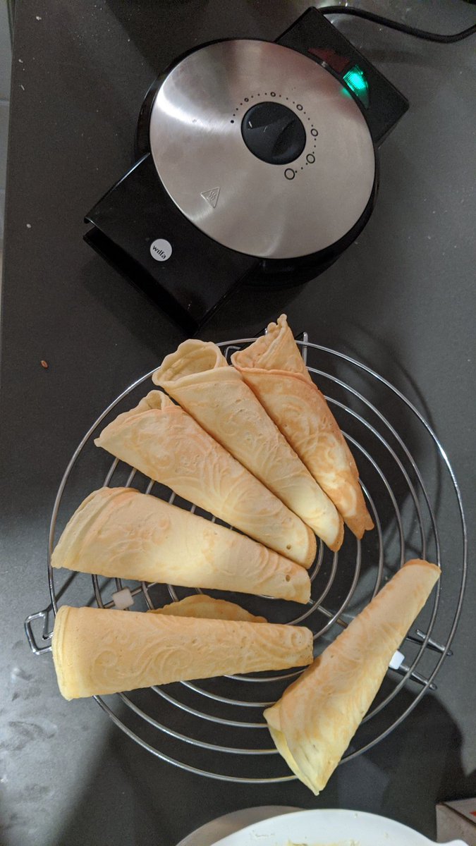 cfkschaller's tweet photo. Making Norwegian krumkaker as a treat for the kids, being the 5th generation at least using this recipe I guess it's the only thing where I can truly say 'old family recipe' https://t.co/ON6rOsy7kh