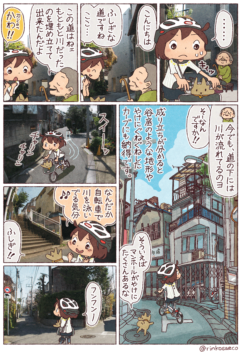 川を埋め立てて出来た道 