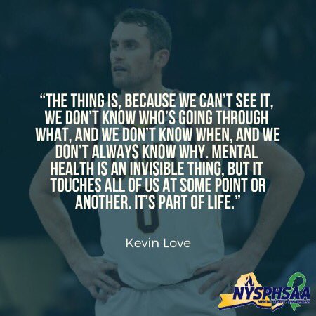 #MotivationMonday during <a href="/NYSPHSAA/">NYSPHSAA</a> Mental Health Awareness Week belongs to <a href="/KevinLove/">Kevin Love</a>. No matter what you are going through, you are NOT alone. #NYSPHSAA #breakthestigma