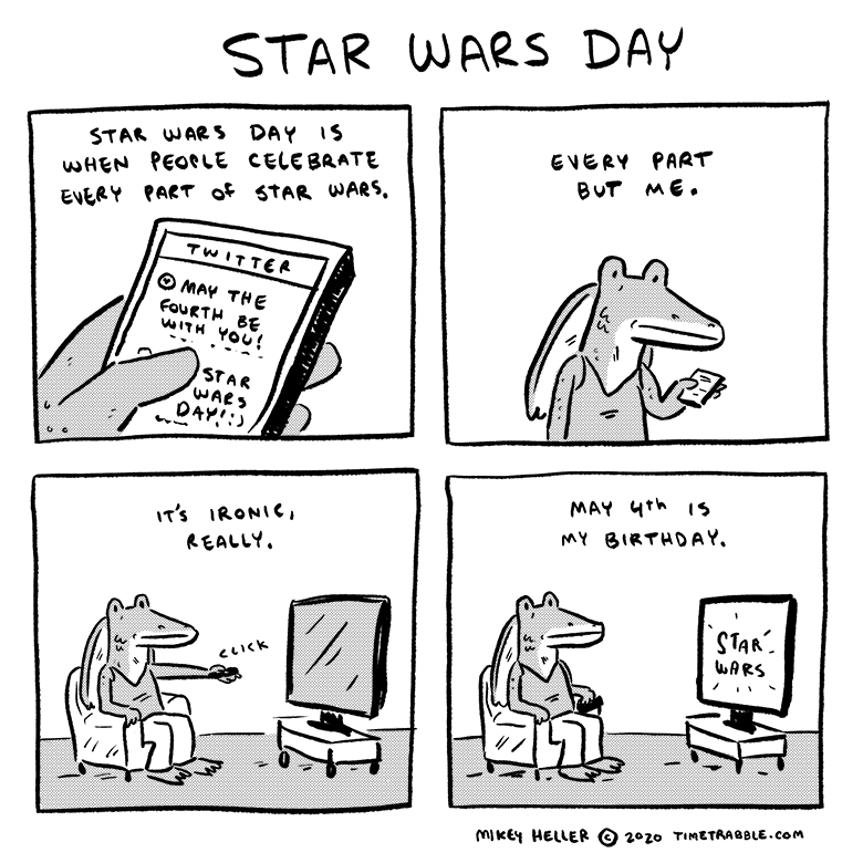 I drew a comic about Star Wars Day 