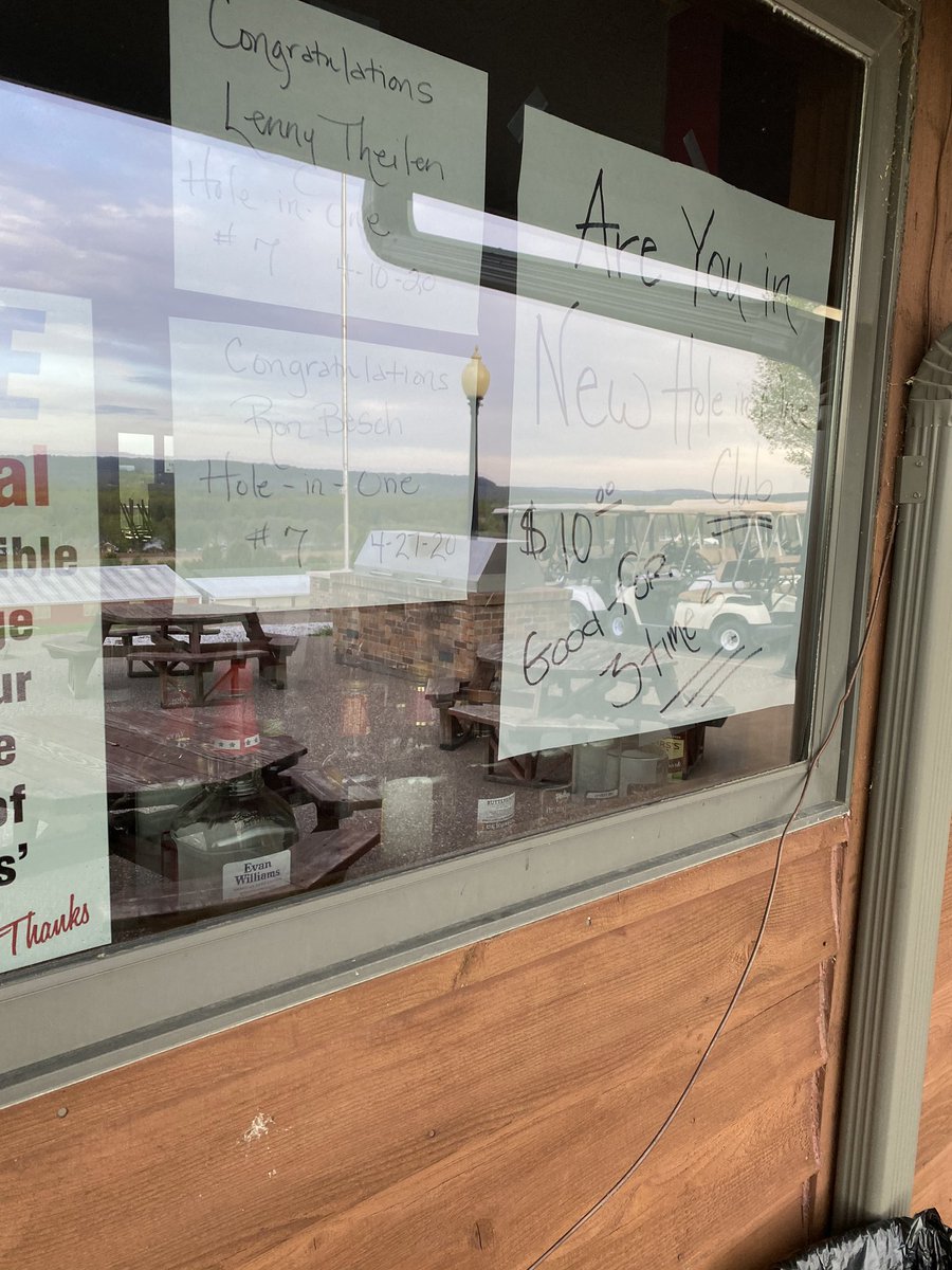 We had a couple Hole in 1’s recently! Congratulations Lenny Theilen and Ron Besch!

FYI the hole in 1 insurance ran out after these two occurrences. You’ll need to buy back in.