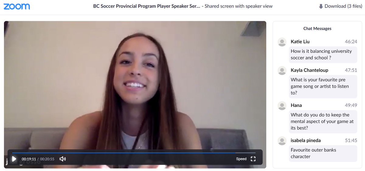 1BCSoccer's tweet photo. Big thanks to @CanadaSoccerEN rising star @GrossoJulia for her words of encouragement &amp; experience to the next wave of Provincial Program players!  #CanWNT https://t.co/ySvwkWke4t