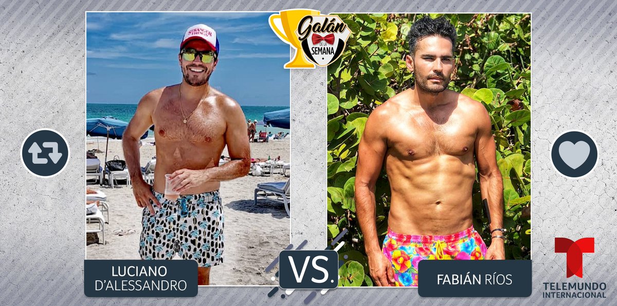 TelemundoIntl's tweet photo. .@Lucianoda y @FabianRiosS son nuestros primeros finalistas en pasar a la siguiente ronda. Ahora sí llegó el momento de la verdad, ¿quién de ellos gana este #MartesDeGalanes? 🥵🧐 https://t.co/JmHxczcYiT