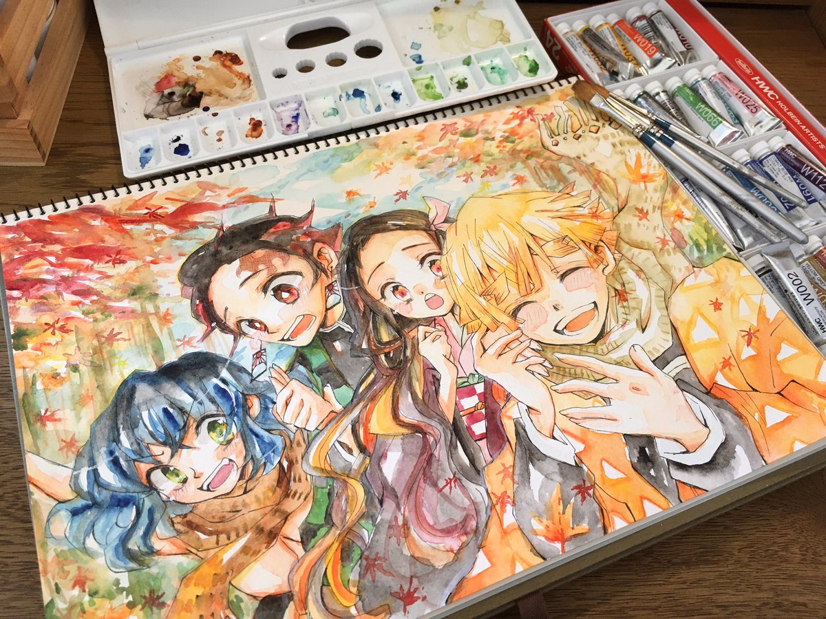 竈門禰豆子 ,竈門炭治郎 「春夏秋かまぼこ隊???✨
next冬…⛄️❄️?? 」|そら@アイドルに夢中のイラスト