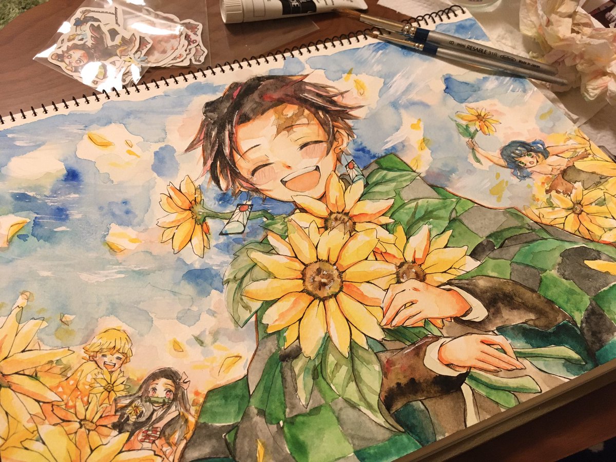 竈門禰豆子 ,竈門炭治郎 「春夏秋かまぼこ隊???✨
next冬…⛄️❄️?? 」|そら@アイドルに夢中のイラスト