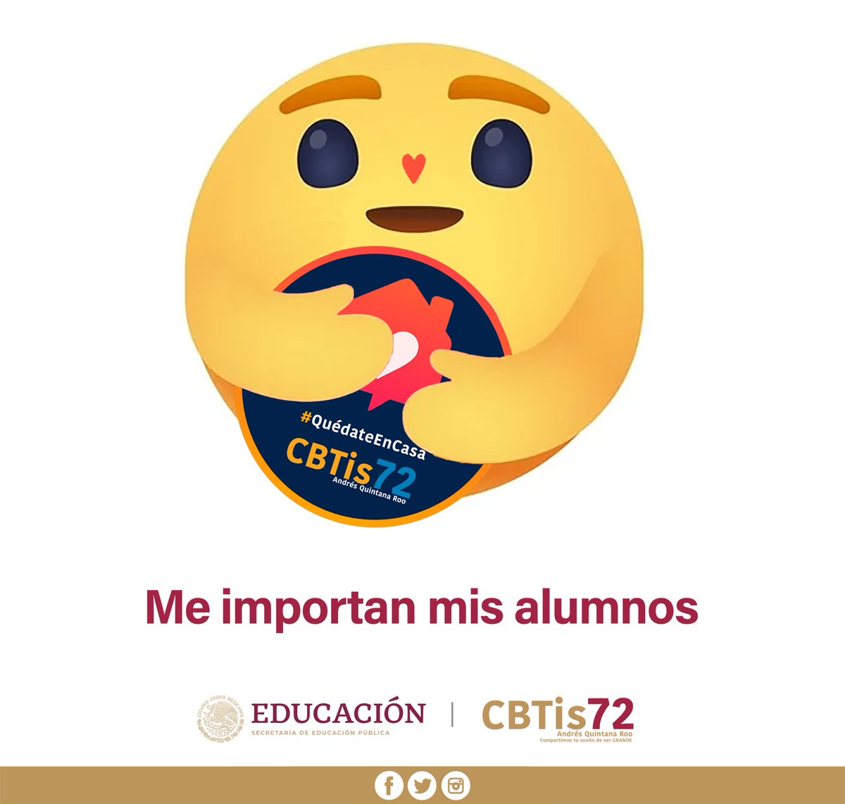 ¡Nos importa que estés bien! 🙌🏻

Siempre unidos a pesar de la distancia ❤️

#JóvenesEnCasa #QuédateEnCasa #NoEstásSolo #UEMSTIS #CBTis72 #CompartimosTuSueñoDeSerGrande