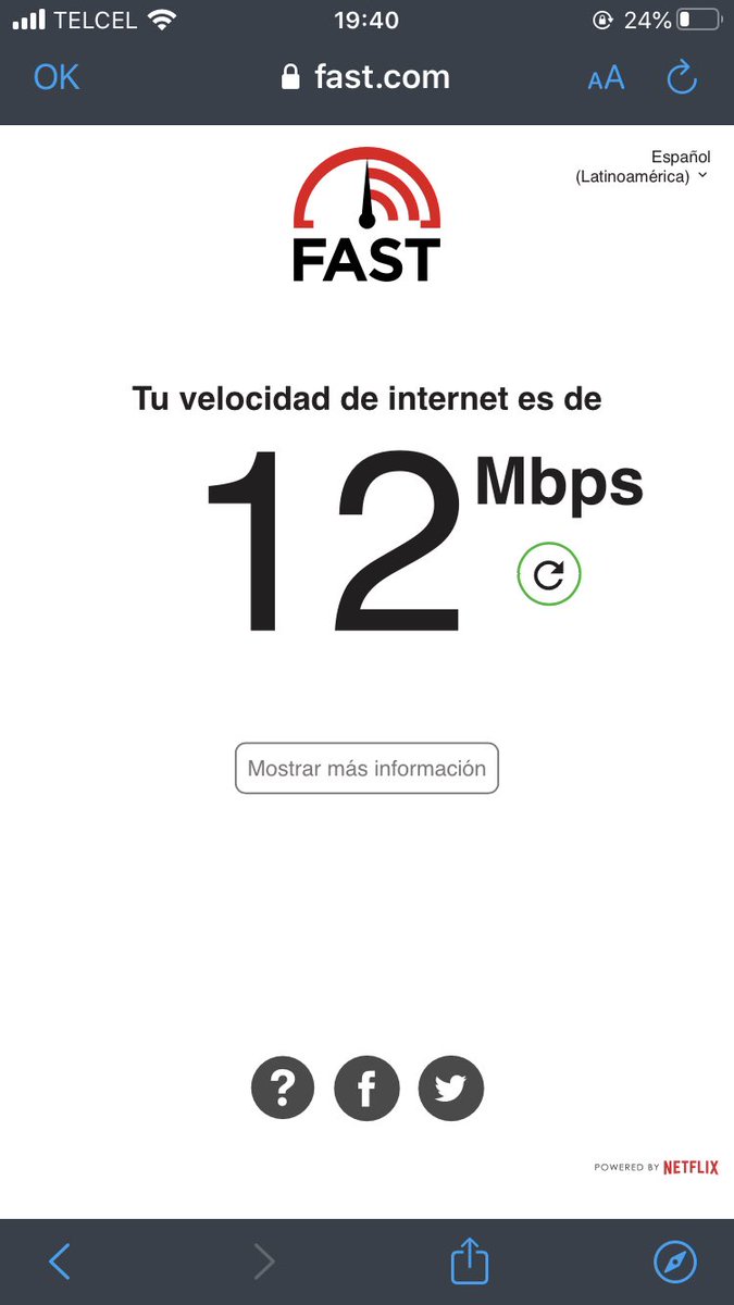 OrigamiDePan's tweet photo. Mi velocidad de internet es de 12Mbps.
@TELMEXSoluciona se supone que estamos pagando 20 @Profeco
#TelmexMeRoba https://t.co/8nzApgdZT9