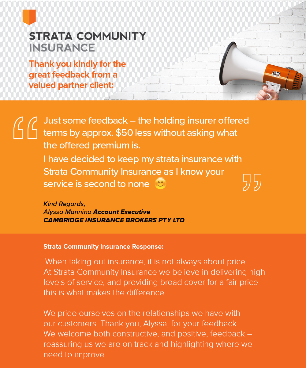 SCInsure's tweet image. Chantell Kennebury WA State Manager Strata Community Insurance sharing a wonderful testimonial from a valued client.
#insurance #strata #feedback #positive #insurancebrokers